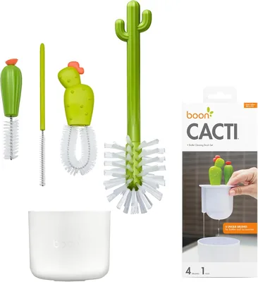 Boon Cacti Bottle Cleaning Brush Set (4pcs), Green - Best Deal