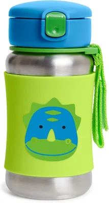 Skip Hop Toddler Sippy Cup with Straw, Zoo Stainless Steel