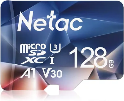 Carte mémoire Netac 128Go Micro SD A1 U3 C10 V30 4K 667X UHS-I (Lecture/Écriture jusqu'à 100/30 Mo/s) pour téléphone portable et caméra vidéo
