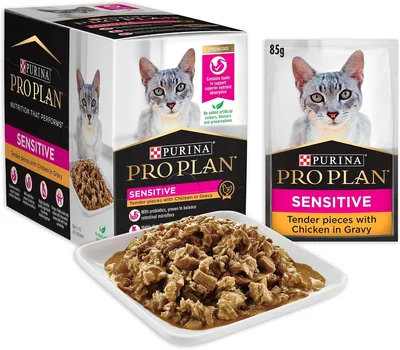 Purina Pro Plan Adult Sensitive Chicken Wet Cat Food 12 x 85g