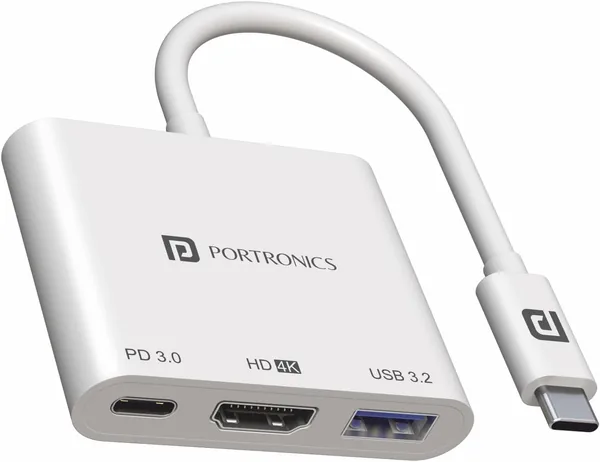 प्रोटेक्स C-कनेक्ट टाइप सी से एचडीएमआई एडैप्टर (3-इन-1), 4K@30Hz, USB 3.0 @ 5Gbps, 100W PD चार्जिंग पॉवर