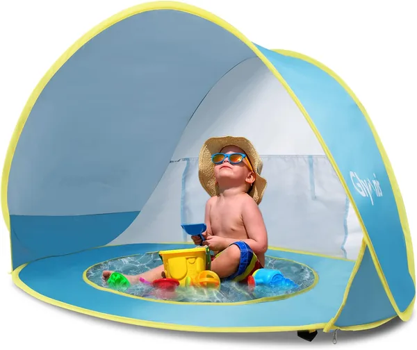 Glymnis Pop Up Baby Tent with Children's Swimming Pool Portable Folding Tent Sun Protection Anti UV 50+ Ventilation