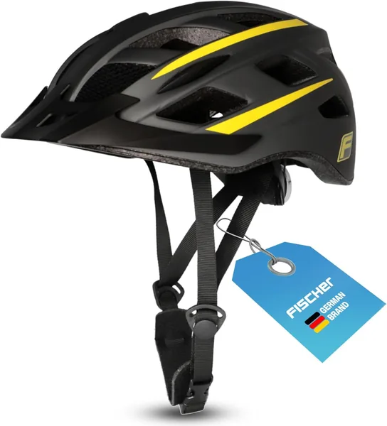 Fischer Urban Cyclist Vuxenhelm med Visor, Anpassbar Illuminerad Ring, Eco Tex Test Winare, EPS Innehus