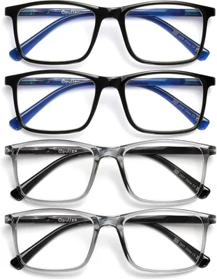 OPULIZE Reading Glasses - 4 Pack Black Grey