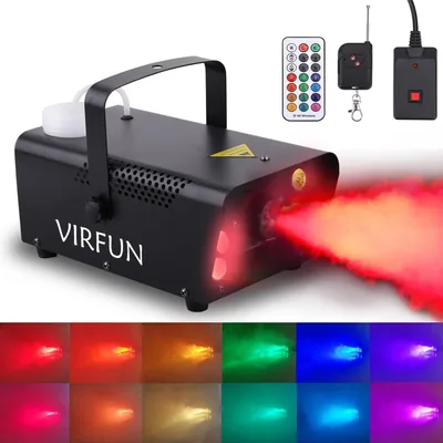 VIRFUN Fog Machine with Lights & Remote