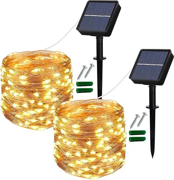 Lezonic Solar String Lights Outdoor 2Pack