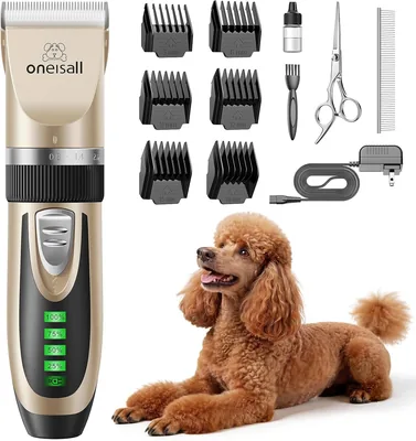 Oneisall Clippers Professionnels pour Chiens et Soins des Pattes, Multifonctionnel Sans Fil, Tondeuse pour Cheveux Longs