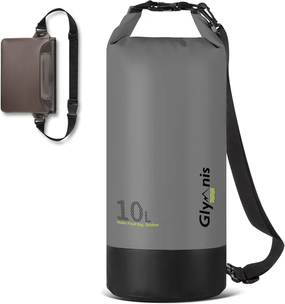 Bolsa seca impermeable Glymnis 5L/10L/20L con bolsa de cintura para piragüismo, kayak, playa, esquí, escalada y acampada