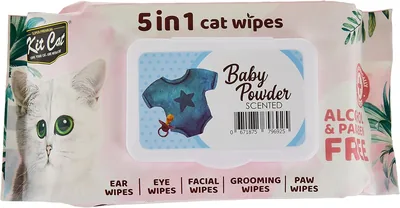 Kit Cat 5 In 1 Wipes Baby Powder Scented, 80 Sheets - Best Deal