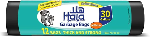 Hala Garbage Bags (30 Gallons, 12 Bag)