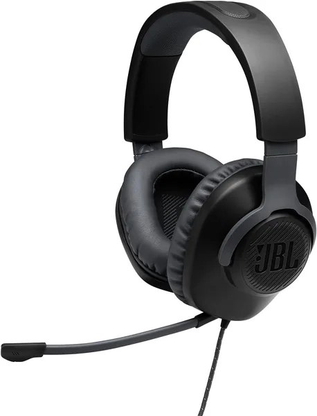 JBL Quantum 100 Wired Over-Ear Gaming Headset with a Detachable Voice-Focus Boom Mic