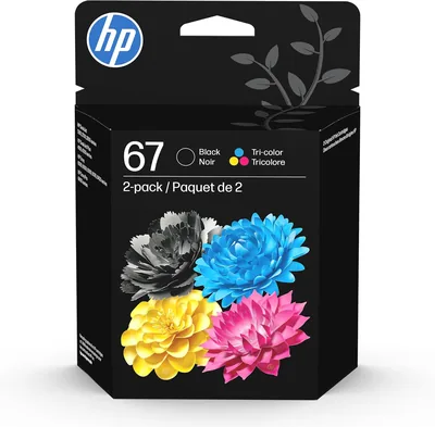 HP 67 Ink Cartridges 2-Pack Black/Tri-Color | DeskJet Compatible Best Deal