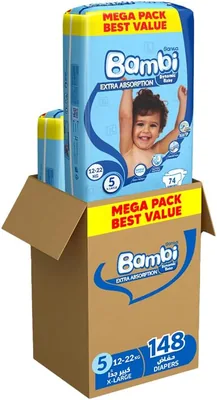 Sanita Bambi Diapers XL 2X74 White (148), 38% Off