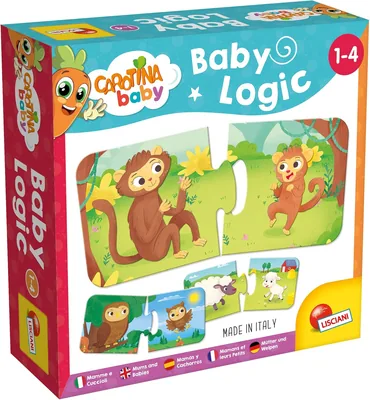 Lisciani CAROTINA BABY : Jeu éducatif pour enfants de 1 à 4 ans - 12 puzzles en 2 pièces - Meilleures affaires