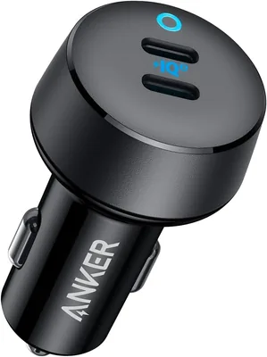 شاحن سيارة USB C أنكر، 40W مقبس كهربائي PowerIQ 3.0 نوع C محول مع PowerDrive III Duo وPower Delivery لـ iPhone 14/13/1