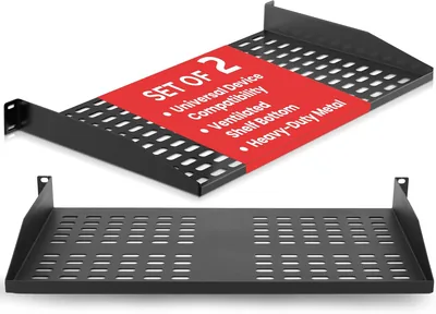 PYLE 1U Server Rack Shelf - 2 Pack, 19" Cantilever