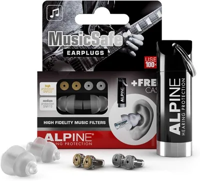 Protector Auditivo Alpine MusicSafe para Músicos - Mejora tu Experiencia Musical con Filtros Intercambiables - Protección Hipoalergénica