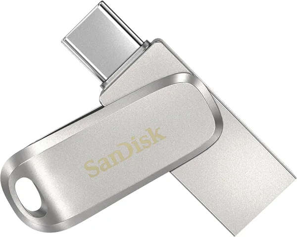 सैंडिस्क अल्ट्रा डुअल ड्राइव लक्स टाइप-सी 128GB, ओटजी, अप्टो 400MB/s, पेंड्राइव, सिल्वर, 5 वर्ष वारंटी (SDDDC4-128G-I35)