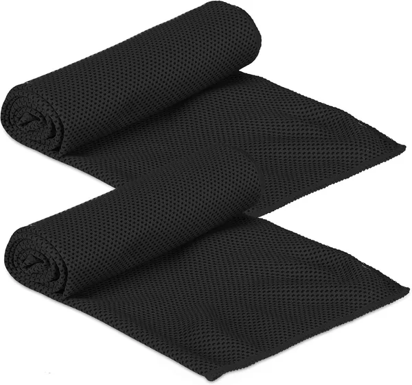 Relaxdays Kühlschlauch, Packung mit 2, Mikrofaser, Kühltuch für Nacken, Sport & Fitness, 90 x 30 cm, Farbauswahl