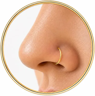 14K Gold Filled Nose Ring - 20G Hoop
