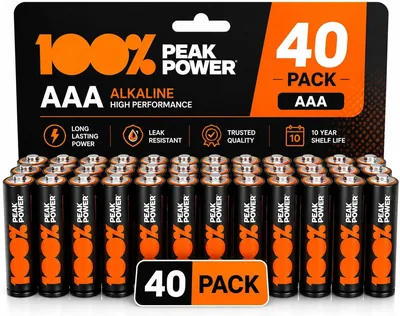 100PP AAA Batteries 40 Pack