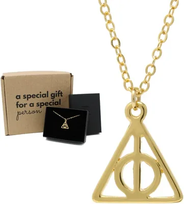 Collar Harry Potter Reliquias de la Muerte en Chapa de Oro de 22K (Dama, 45 Cm de Largo) - Mejor Precio