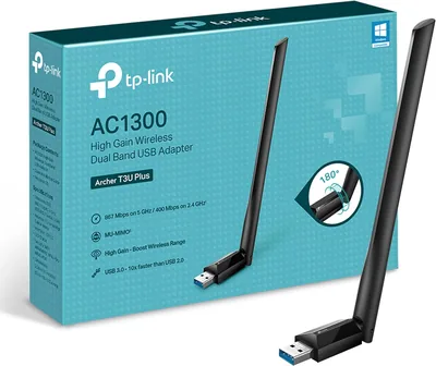 TP-Link Archer T3U Plus AC1300 Hochgewinn Dualband USB WLAN-Stick mit Antennen (bis zu 867 Mbit/s auf 5 GHz)