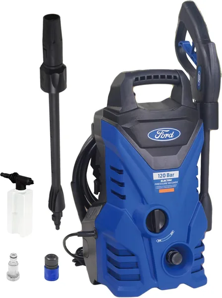 Ford 120 Bar 1500 Watt Compact Electric Pressure Washer For Home,Garden,And Car With 5 Meter Hose, F2.1