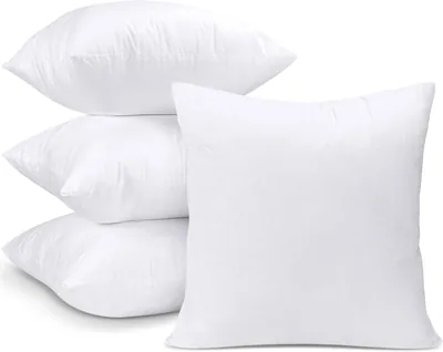 Utopia Bedding Kussensvulling 45 x 45 cm (Set van 4), Binnenkussen voor Bankkussen Dekenkussen (Wit) - 18% Korting