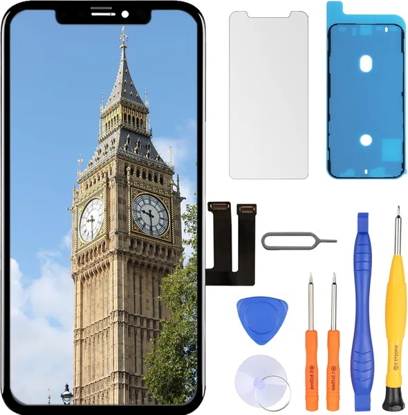 Tréatateur iPhone 11 écran LCD 6.1 pouces FHD Ðcran de toucheur 3D Assemblage et kit de réparation (modèles A2111, A2223, A2221) (Tone True Programmable)