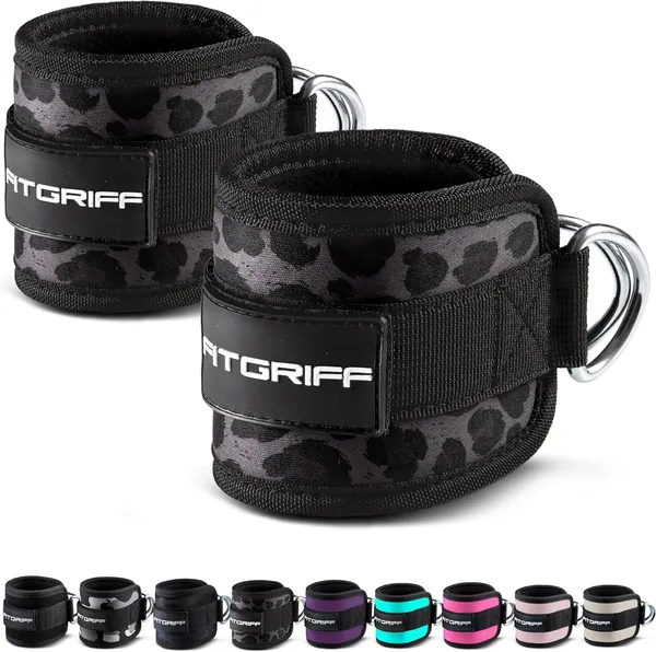 Fitgriff® Ankle Straps V1 voor Kabelmachine (2 stuks) - Gym enkelbanden voor kabelaansluiting, Fitness - Kickback Enkelband
