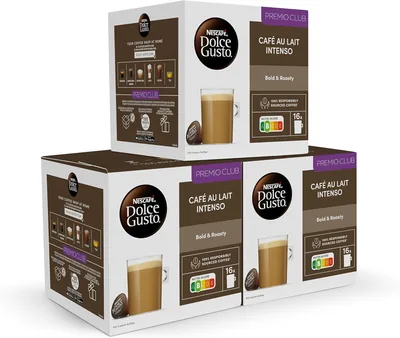 Nescafé Dolce Gusto Café con Leche Intensa - Cápsulas de Café, 48 Cápsulas (3x16) - Intensidad 9 - Originales para Dolce Gusto Co. - Mejor Oferta
