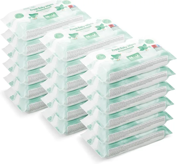 by Amazon Baby Refreshing Wipes 1008 Wipes Unscented 18 Packs of 56