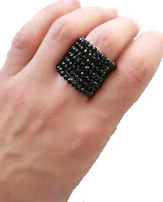Anillo semanal para mujer Roxny Aksesoria con cristales negros