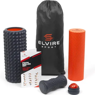 Elvire Deep Tissue Massage Foam Roller Set - Förbättrad röring av musklor i ryggen - Best Deal
