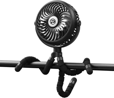 Winique Pram Fan Stille Aufladbar Handventilator mit 3 Geschwindigkeitsstufen / 360° Drehbar Persönlicher USB Tischventilator für Auto Kinderwagen Camping