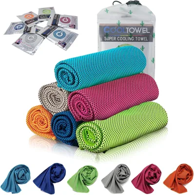 [6er Set] Kühlender Sporttuch, Eis-Sporttuch, Sofortkühlungstuch für Yoga, Reisen, Golf, Fitness, Laufen - 19% Rabatt