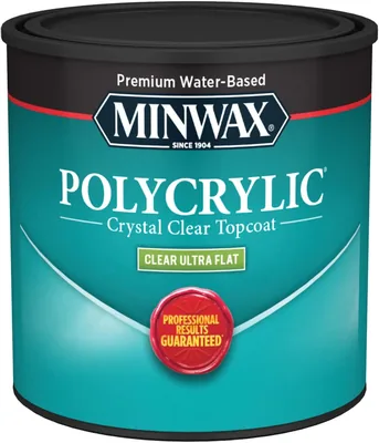 Minwax Polycrylic Wood Finish, Clear Ultra Flat ½ Pint