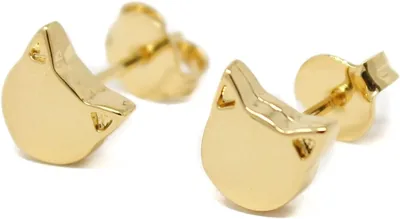 Aretes de Gato Gatito en Chapa de Oro de 22K - Mejor Precio