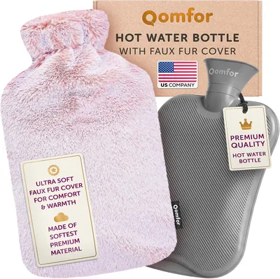 Qomfor Hot Water Bottle 1.8L Soft Cover