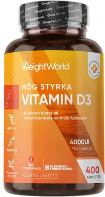 Vitamin D3 4000 IE - 400 Tableter Med 42% Rabatt - Normalt Låtte Körper (EFSA)
