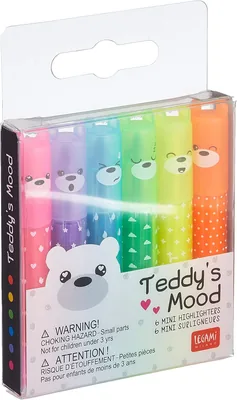 Kit de 6 mini surligneurs Teddy's Mood