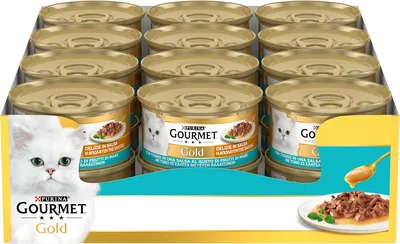 Delizie in Sauce Wet Food per Gatti Adulti con Tonno - 24 Confezioni da 85 g - Sconto 93%