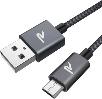 Rampow USBケーブル 2m 黒 QC3.0/USB 2.0 メス型B Android用