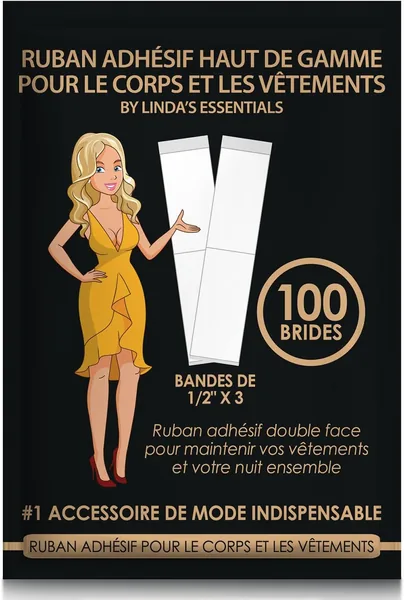 Adhésif double face Linda pour bandeau et vêtements - 100 pièces (Meilleure Offre)