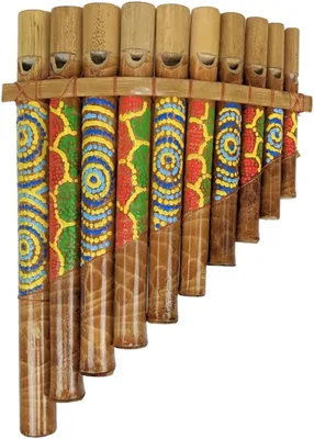 Flûte à vent bambou - Style aborigène - Décoration artisanale