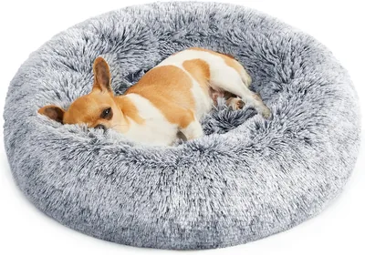 Feandrea Dog Bed Donut Cushion 50cm Ombre Grey P Best Deal