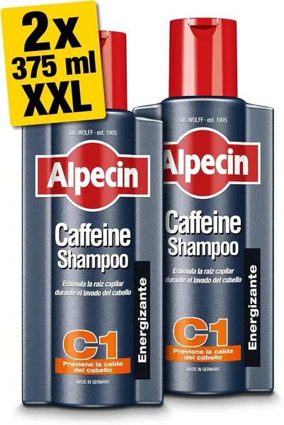 Alpecin Caffeine Shampoo C1 2x 375ml | Anti-Hair Loss Shampoo for Men and Caffeine