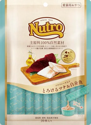 Nutro Melty Tuna & White Fish 12g x 20 Sticks 猫用おやつ 成猫用（チューブ入り、添加物不使用）、ベストディール