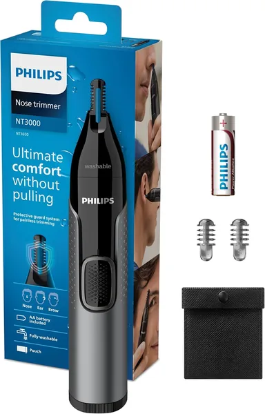 Tondeuse Philips 3000 Series pour le nez, les oreilles et les sourcils avec technologie PrecisionTrim (Modèle NT3650/16) - 17% de réduction